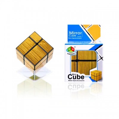 fanxin 2x2 mirror cube, ABS plastic cube with gold or silver color PET sticker,